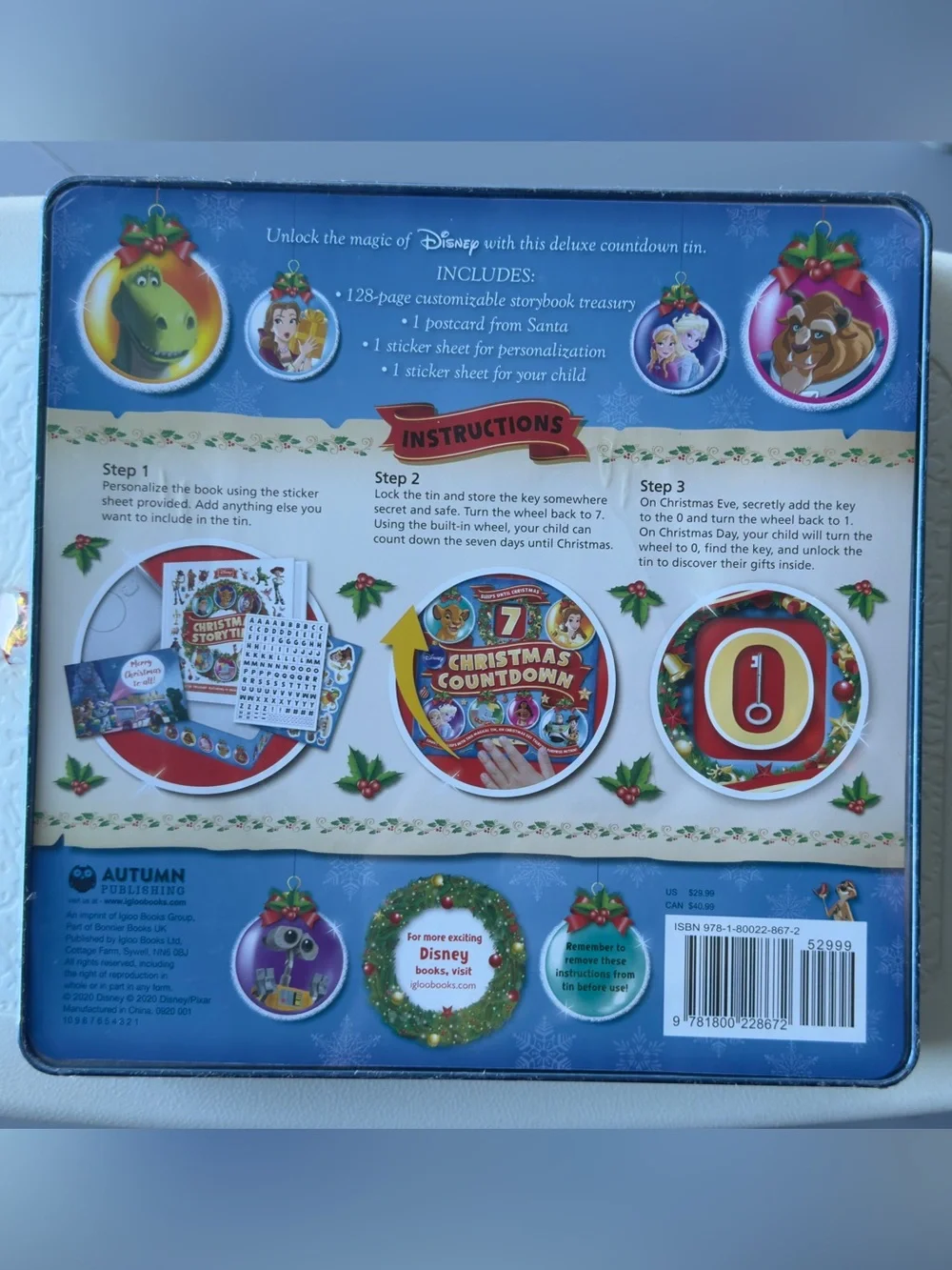 Disney Christmas Countdown Toy - Red, Green, Gold